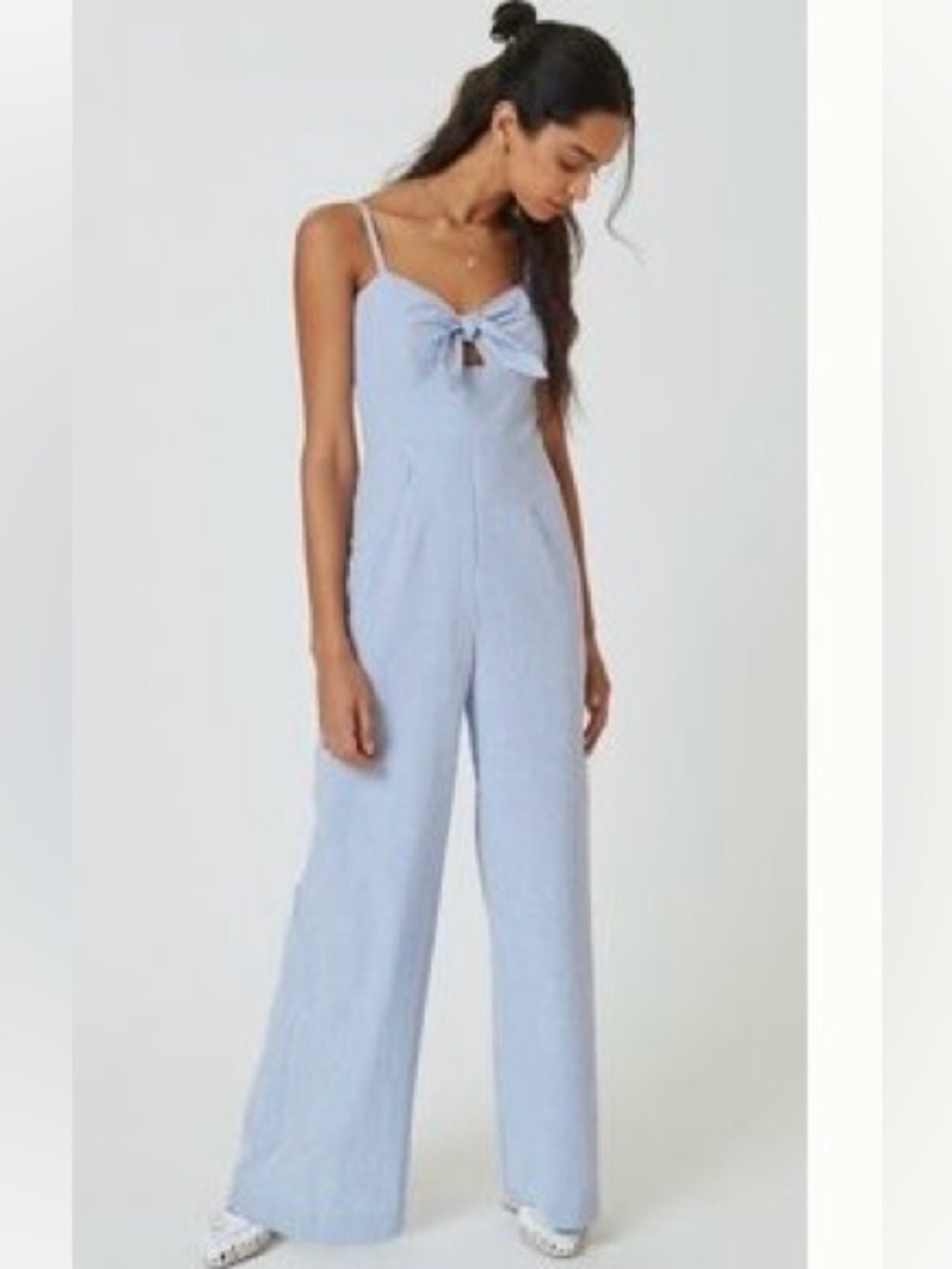Anthropologie Hutch Savannah Jumpsuit - Light Blue Pattern